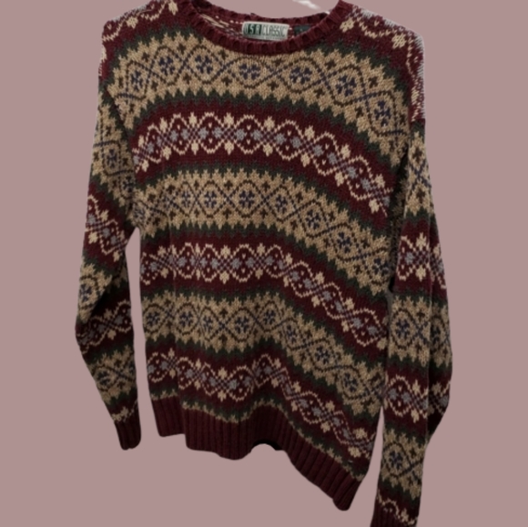 USA classic Sweaters - GUC VTG usa classic tan green burgundy XL sweater